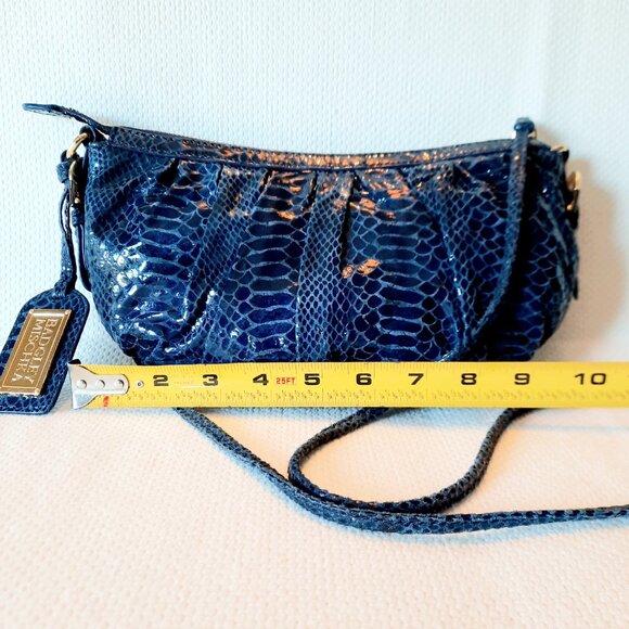 Amazing Condition Badgley Mischka Blue Snakeskin Crossbody Bag - Picture 11 of 11
